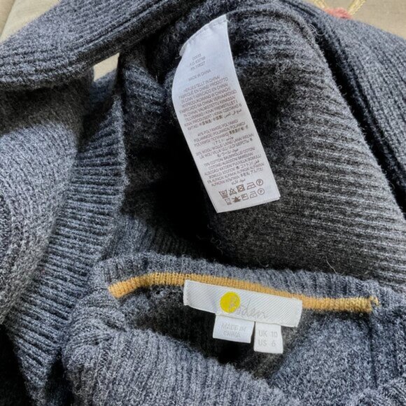 Boden Dress Knit Sweater Dress Wool Alpaca Blend Ribbed Mock Neck Gray (6) - Picture 5 of 8